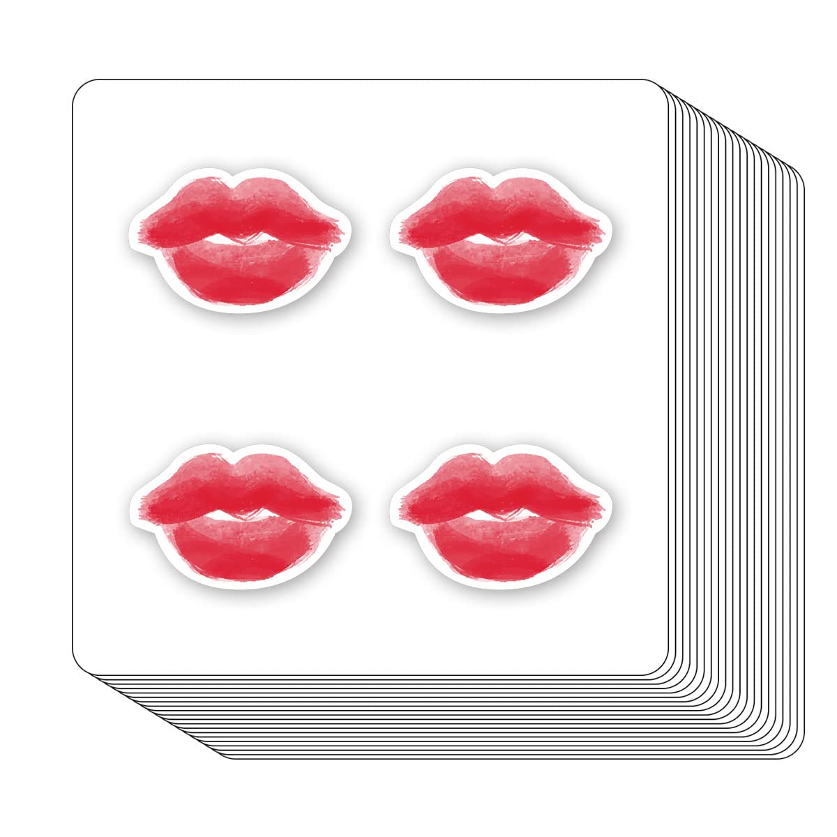 Red Lips Stickers 1in for Scrapbooking, Arts, Craft, Kids DIY, Calendars Kiss Labels 80-Pack