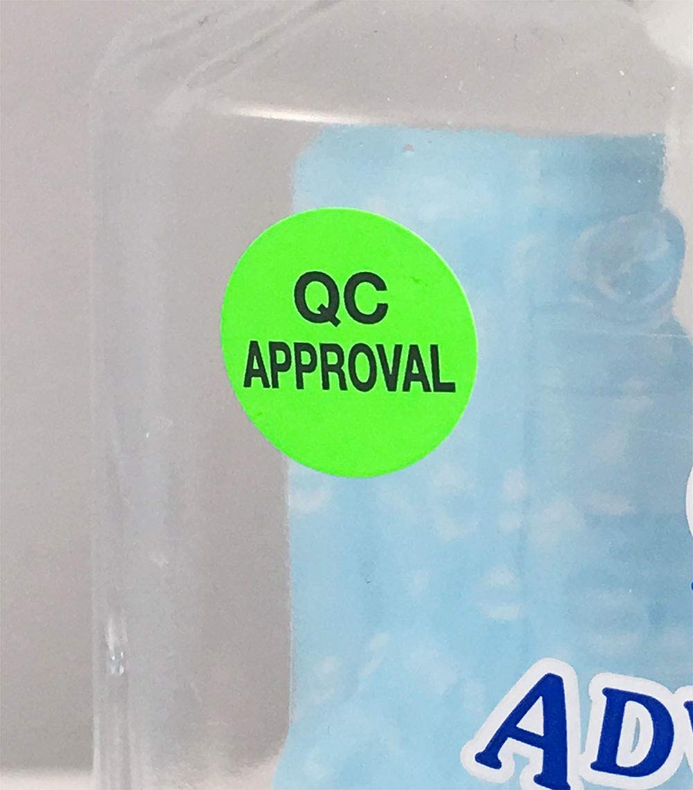 Quality Control Approval Stickers, QC Tester Labels on Fluorescent Green Paper, Suitable for Warehouse and Manufacturing, 1/2 Inch Round, 1000 Labels Per Roll, Case of 5 Rolls 5000