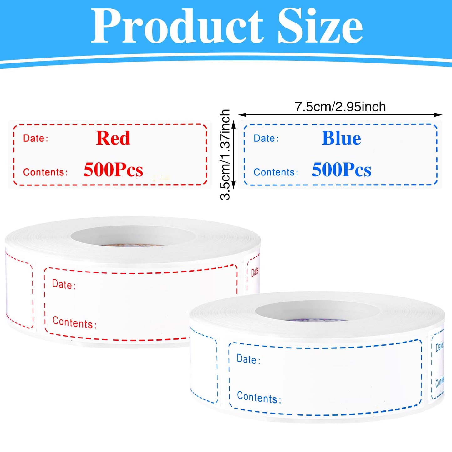 1000Pcs Removable Freezer Labels,1 x 3 Inch Food Labels for Food Containers Food Date Stickers Refrigerator Food Storage Labels Easy Clean No Residue 1''x3'' 1000Labels