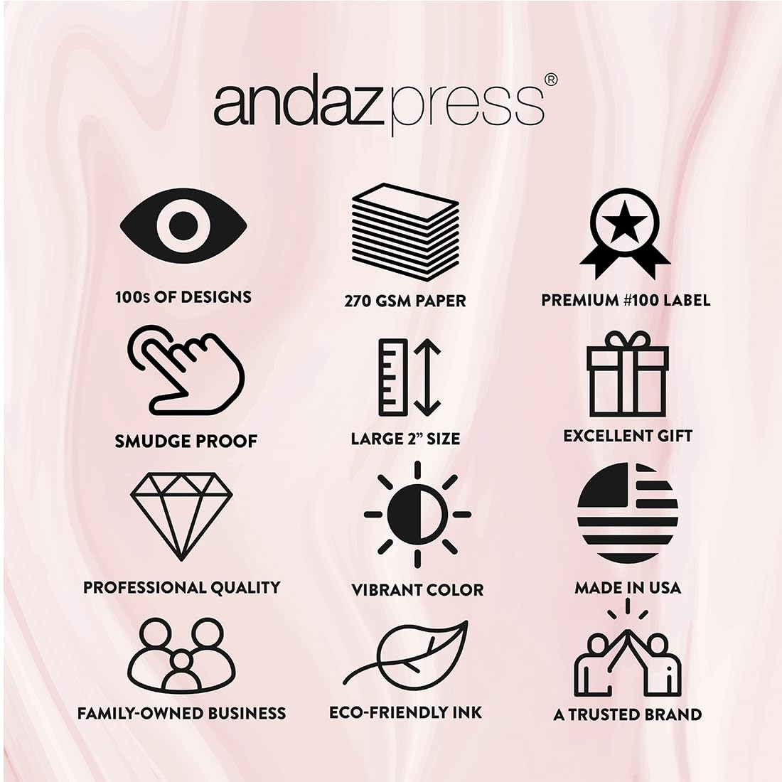 Andaz Press Round Small Business Sticker Labels, 120-Pack, Watercolor Pink Thank You Stickers Watercolor My Small Business