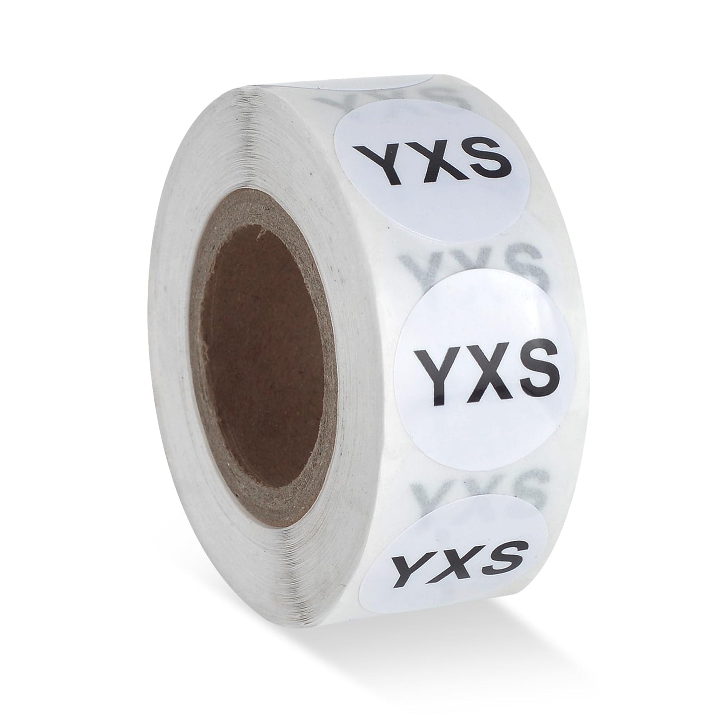 500 Pieces Youth Clothing Size Stickers Round Adhesive Labels Circular Diameter 0.9inch Clothing Size Stickers Labels Tshirt Size Stickers White Stickers with Black Text for Retail Apparel (YXS Size) YXS