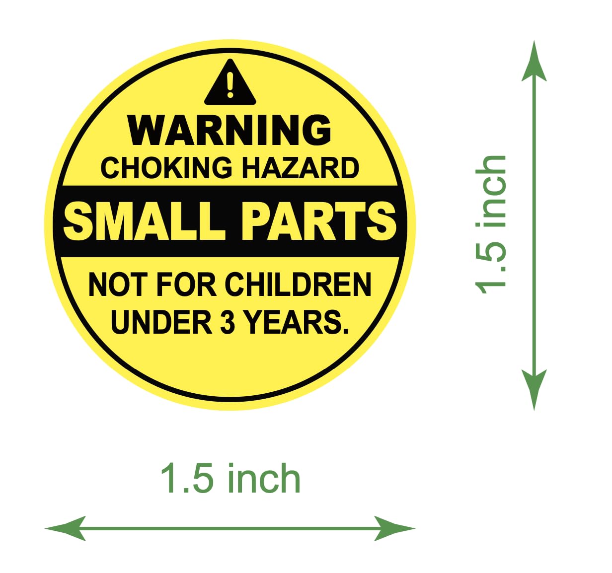 1.5 inch 300PCS Small Parts Warning Choking Hazard Stickers Removable Adhesive Stickers