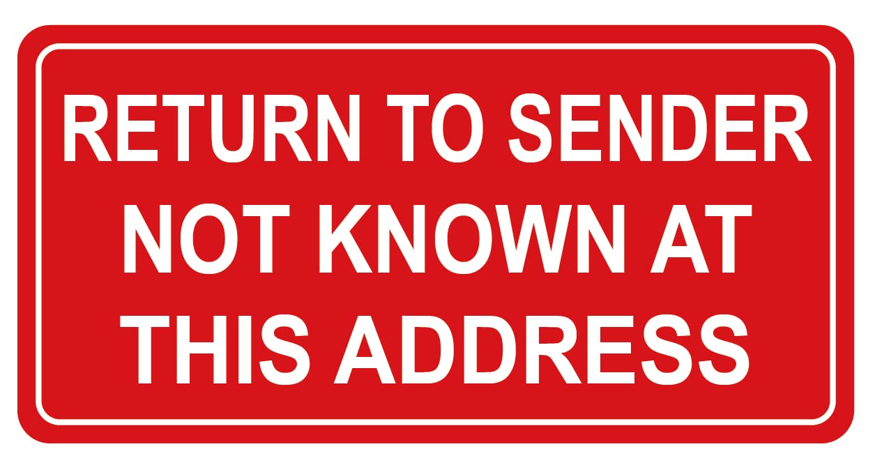 Return to Sender Sticker,1x2 inch 500pcs red Return to Sender Sticker for Shipping