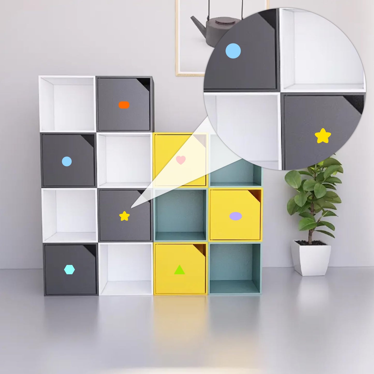 Multi-Shaped Color-Coding Stickers 1 inch Basic Shapes Dot Labels Differ Colorful Round Hearts Stars Triangle Square Rectangle Oval Stickers for Toddlers Kid Student Classroom Office 800pcs