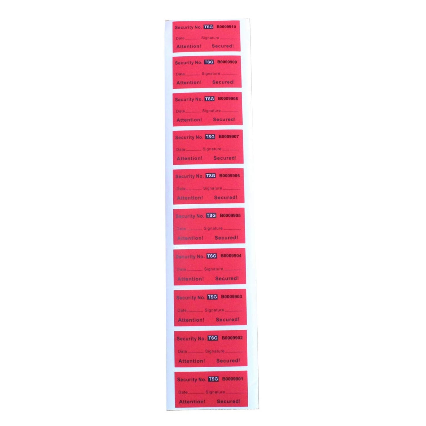 100pcs 100% Total Transfer Tamper Proof Security Warranty Void Labels/Stickers/Seals (Red, 1 x 2 Inches, Unique Serial Numbers)