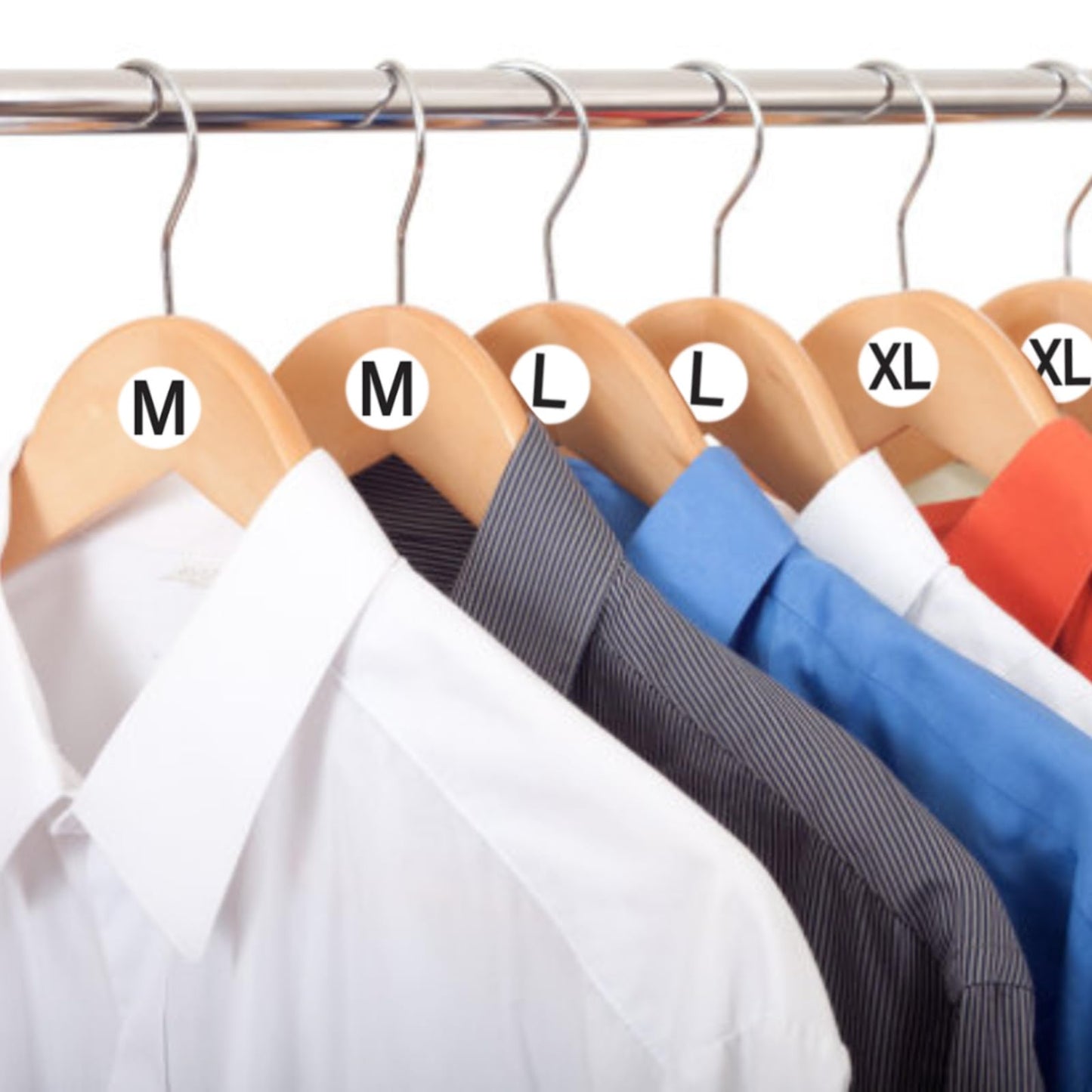 Round Clothing Size Stickers for T-Shirts 3500 PCS 7 Sizes, Trousers, Skirts | Self Adhesive Size Labels, XS to XXXL, Ideal for Retail and Apparel