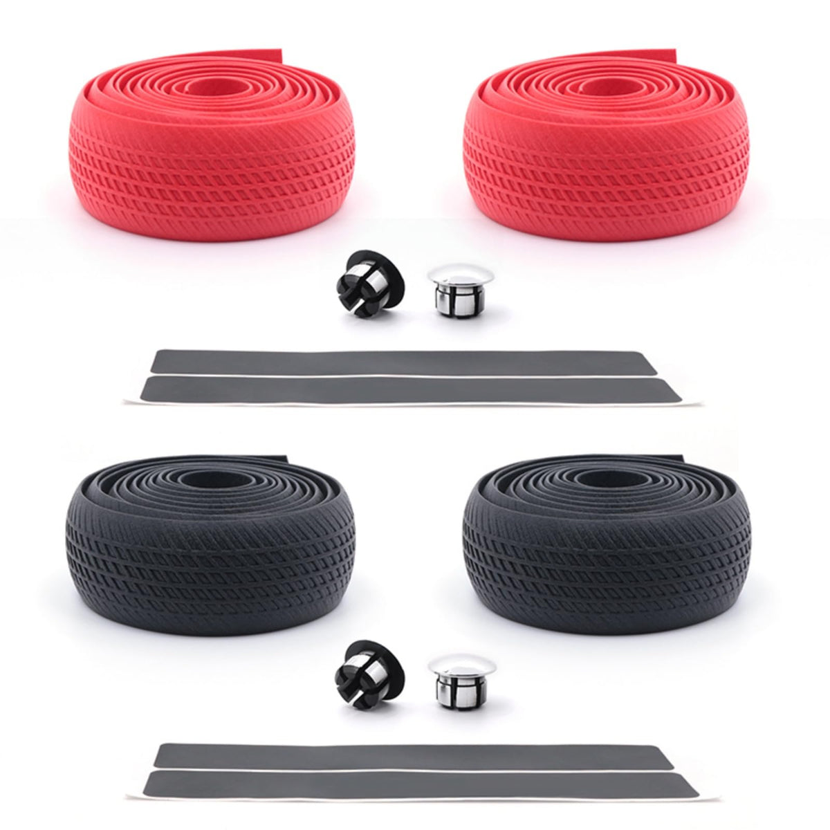 Bike Handlebar Tapes, Black, 2 Rolls | Comfortable, Anti-Slip, Damping Sweat Breathable, Soft Touch Silicone, Self-Adhesive