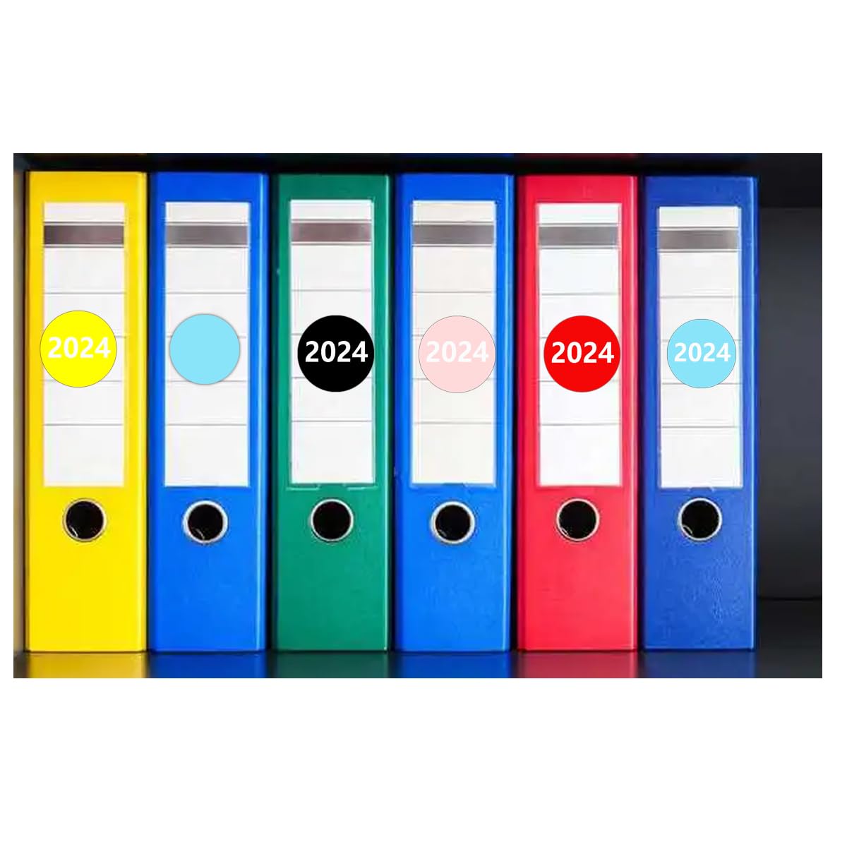 2024 Circle Dot Stickers,0.75 Inch 2024 Year Stickers Color Coded Filing Labels 2024 Year Tabs Organization Label Office Supplies,425 Pcs