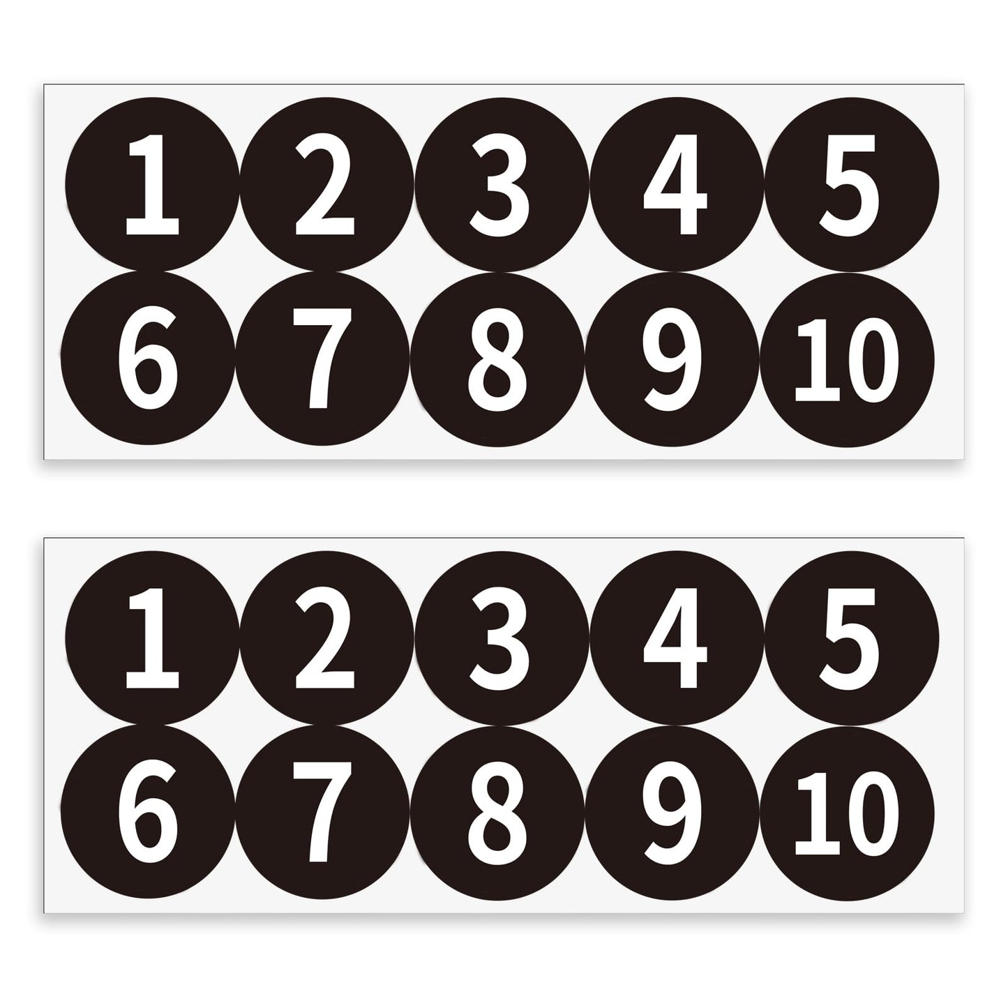 20 PCS Self Adhesive Number Stickers 1-10, 1.4 in Black Anti-Fading Waterproof Vinyl Circle Number Sticker Plastic Consecutive Small Number Stickers for Machine and Fitness Equipment Locker 1.4IN