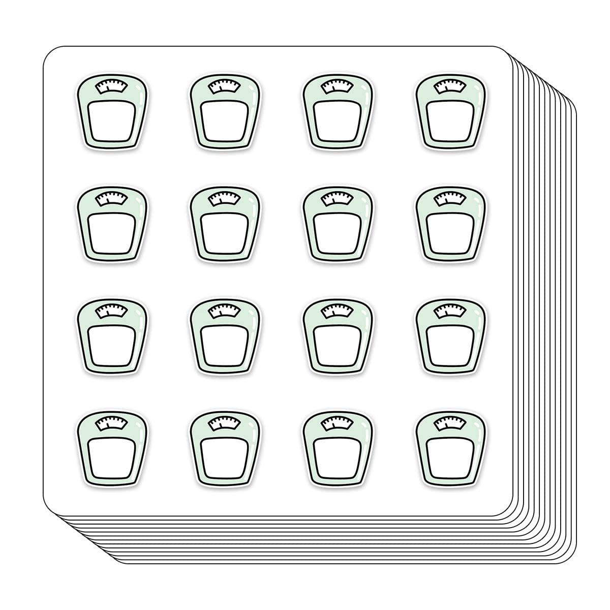 Weight Tracking Scale Planner Stickers, 0.5 inch Scrapbooking Arts Calendar Kids Crafting 208-Pack