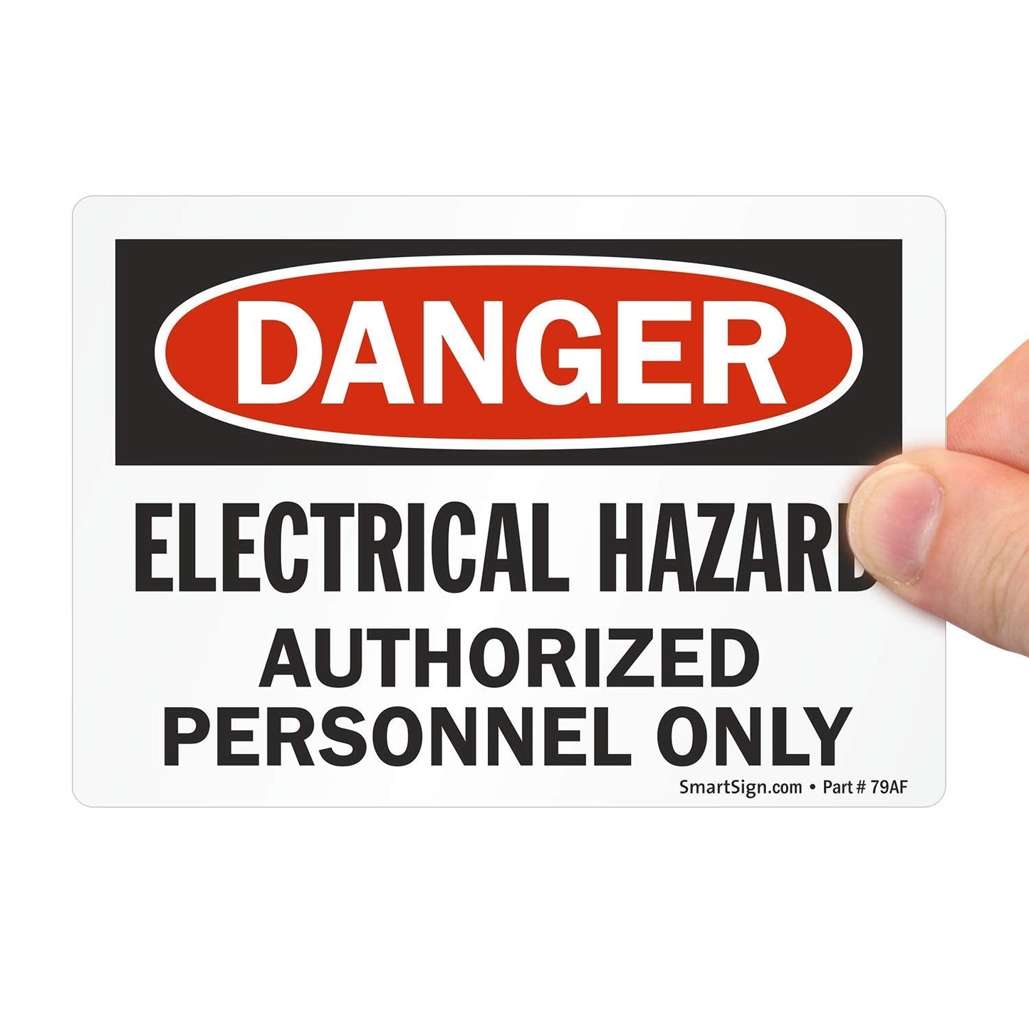 SmartSign - U9-1742-ND_3.5x5 "Danger - Electrical Hazard, Authorized Personnel Only" Label | 3.5" x 5" Laminated Vinyl Black/Red on White 3.5" x 5" Durable Non-Reflective Decal