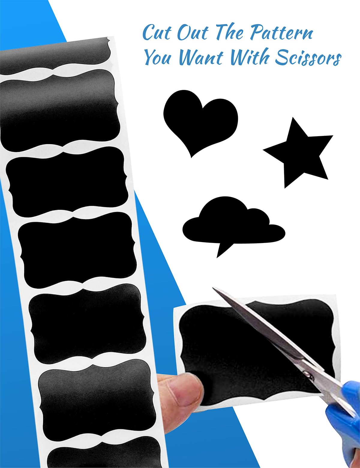 300 PCS Wavy Shape Chalkboard Labels, Erasable Reusable Blackboard Stickers with 2 Liquid Chalk Pens for Jars, Spice, Craft, Home, Kitchen, Parties Decoration, Craft Rooms, Weddings