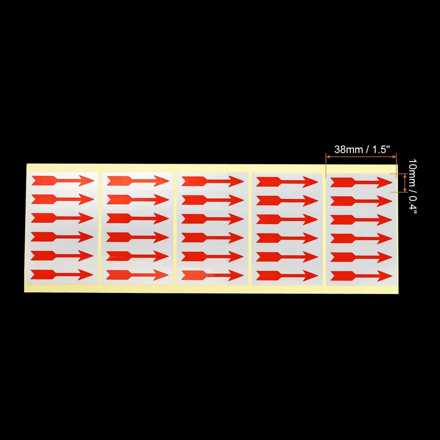 PATIKIL Small Arrow Stickers 1.5x0.4, 16 Sheet Self Adhesive Gas Liquid Flow Direction Label for Industrial Work, Red Silver 1.5x0.4"