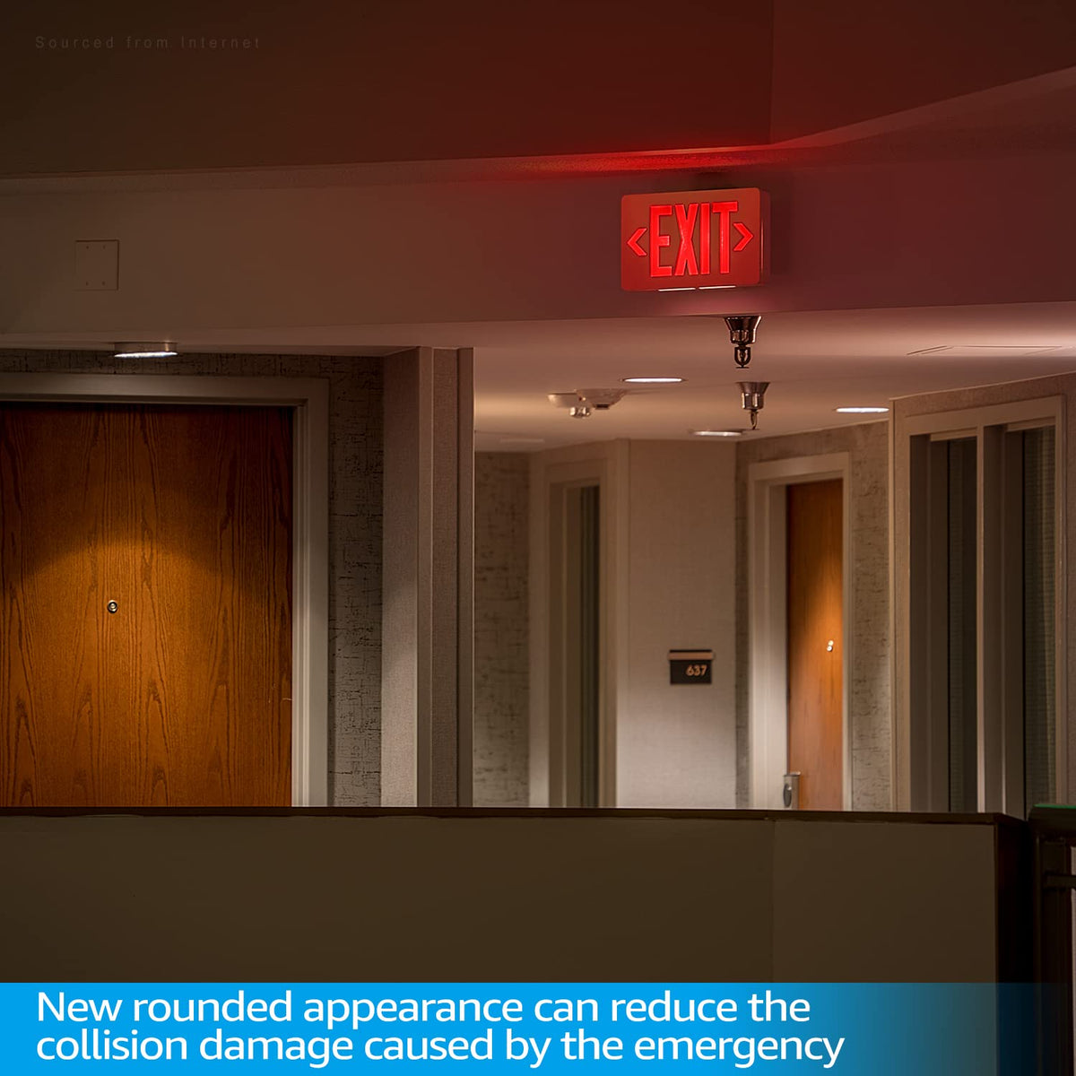 TORCHSTAR LED Exit Sign, Emergency Exit Light with Battery Backup, Double Face, UL 924, AC 120/277V, Damp Location, Hardwired Red Letter Exit Lights for Business Indoor, Pack of 2 White-Red