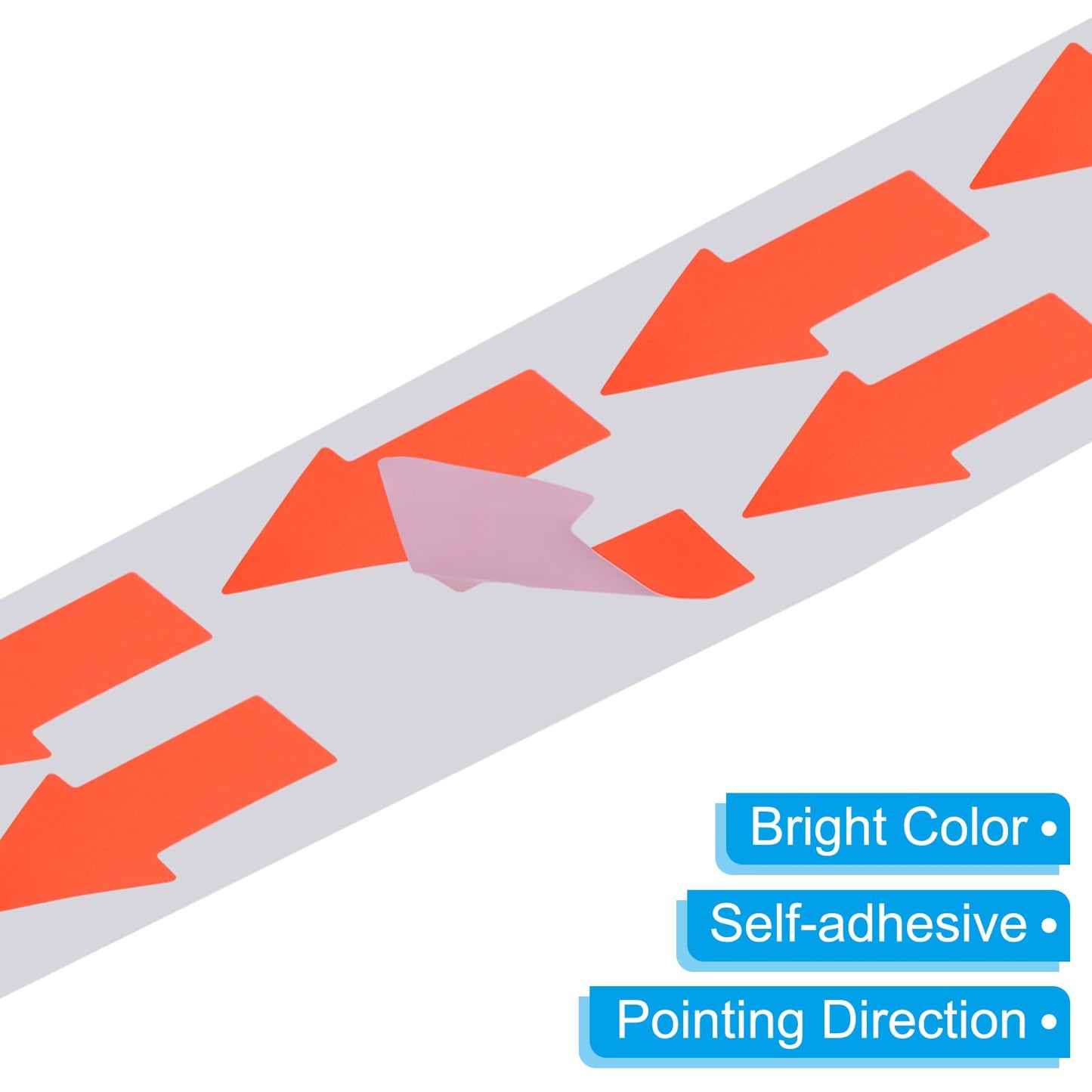 PATIKIL Arrow Sticker 1.2x0.6", 2000 Pcs Adhesive Color Coding Decal for Gas Flow Direction Inspection Defect Marking, Bright Rose Red