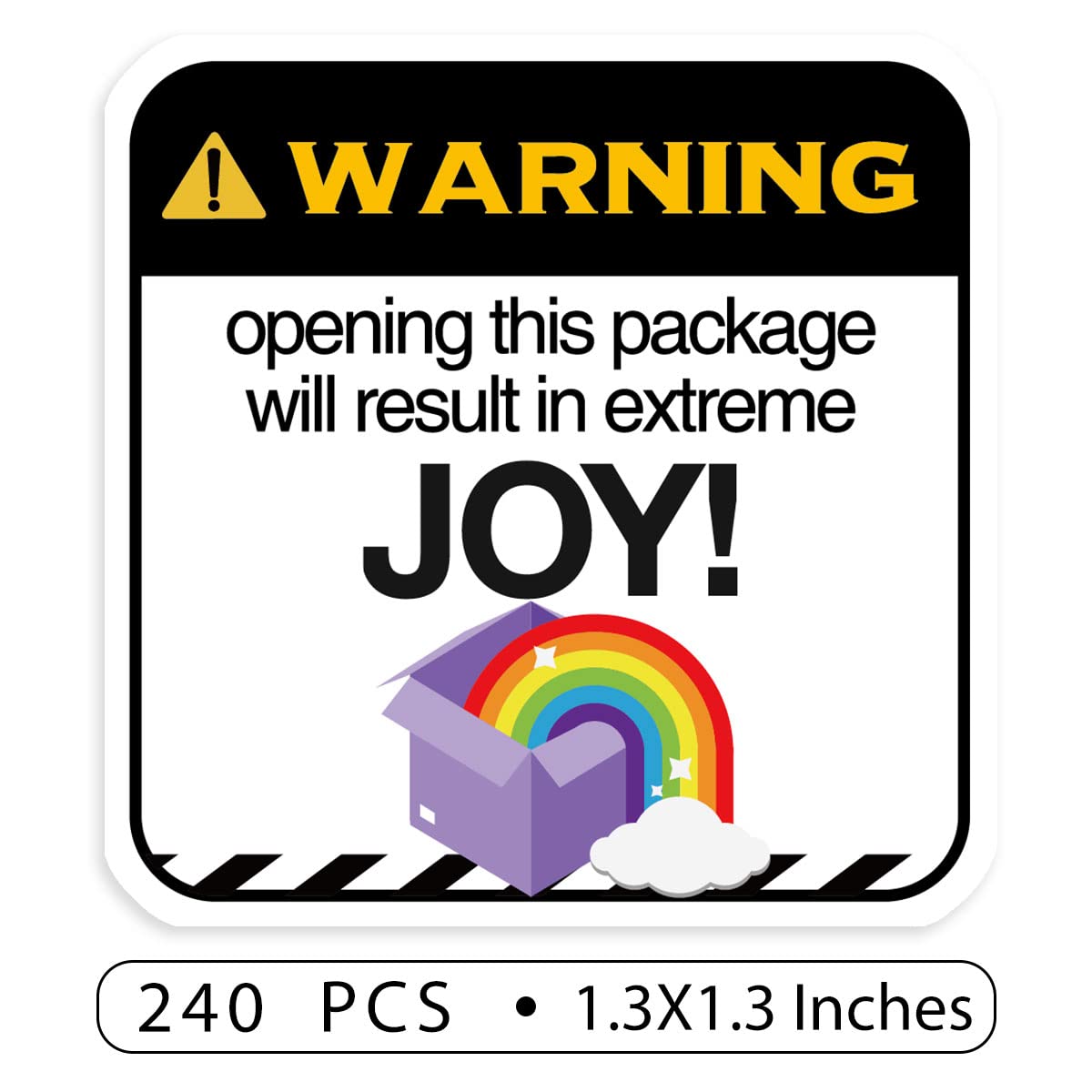 480 PCS Extreme Joy Warning Small Business Stickers,Cute Rainbow Warning Small Business Stickers,Small Business Stickers,Thank You Stickers,Business Packaging Stickers Envelop Seals
