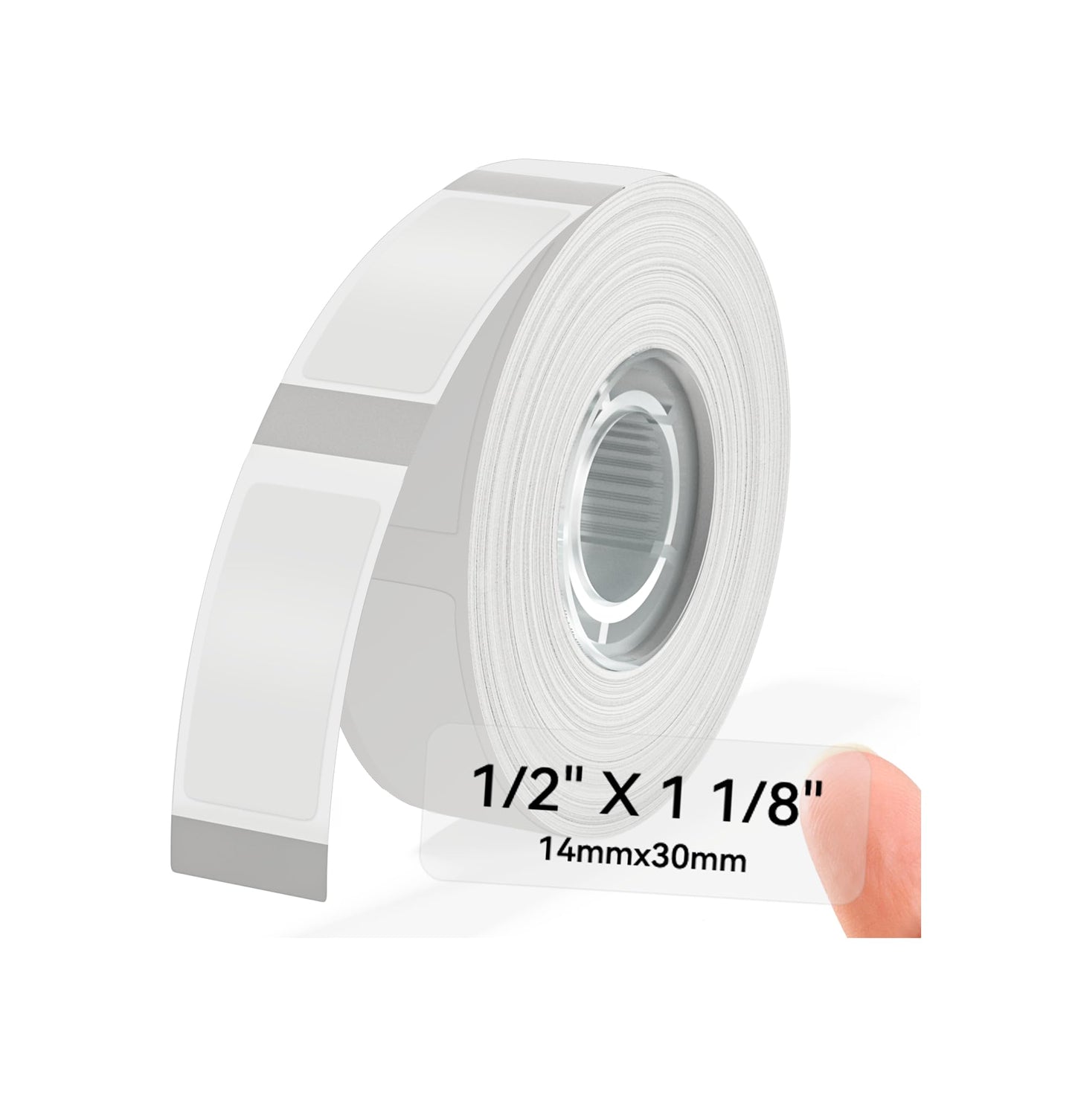 Phomemo D30 1 Pack Adhesive Transparent Label Paper 1/2" X 1 1/8" (14mm X 30mm) 210 Labels/Roll