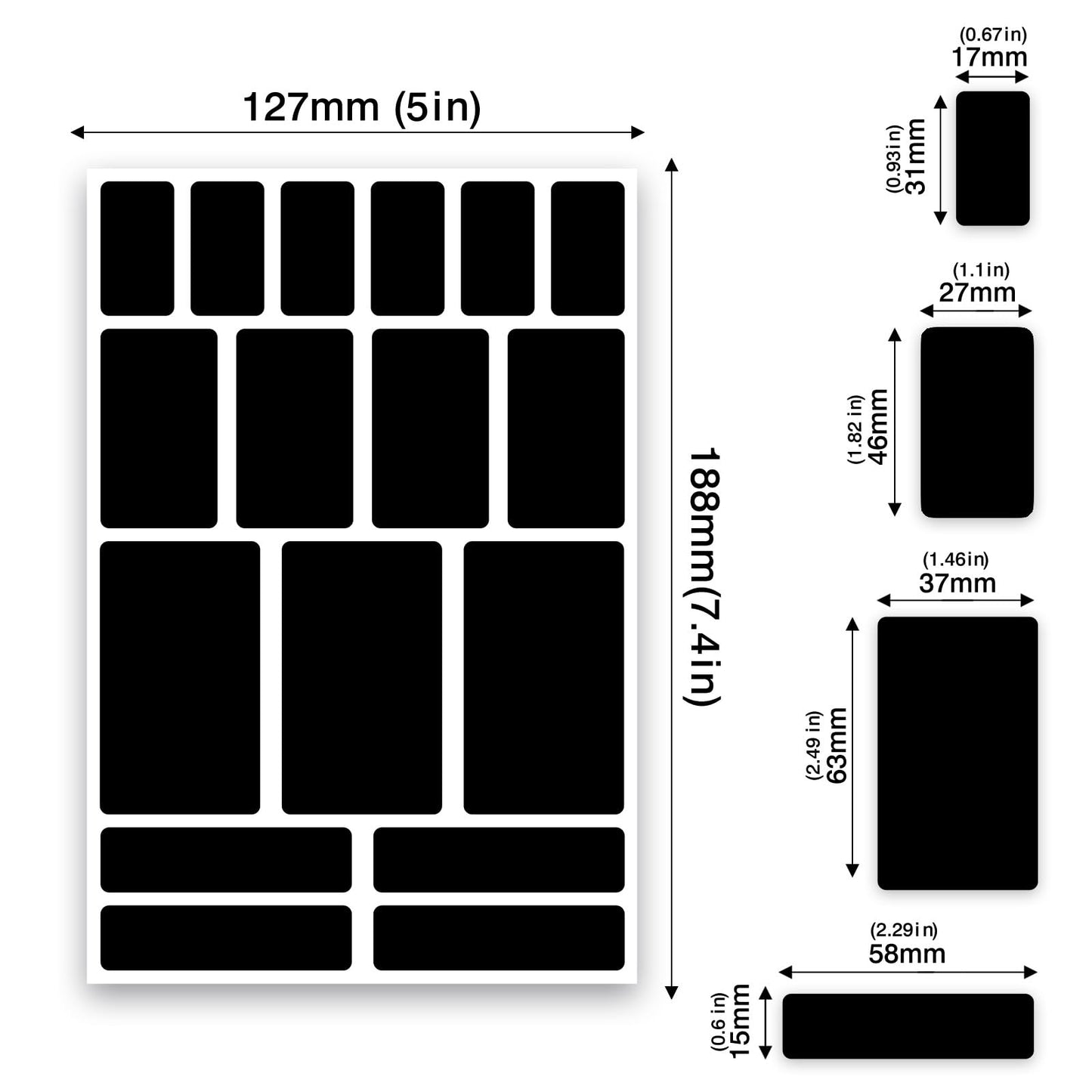 170Pcs Black Removable Labels for Jars,for Storage Bins,for Food Containers with 2 Liquid Chalk Marker(Black)