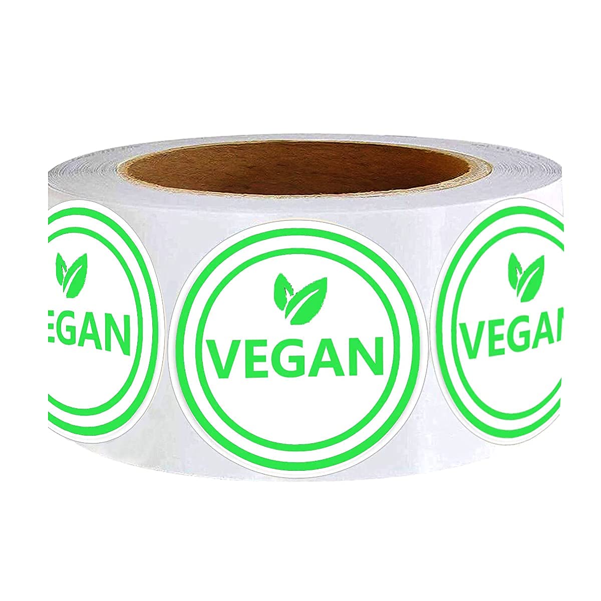 Vegan Food Rotation Labels,1.5 Inch Round Circle Dot Vegan Stickers(500 pcs per roll)