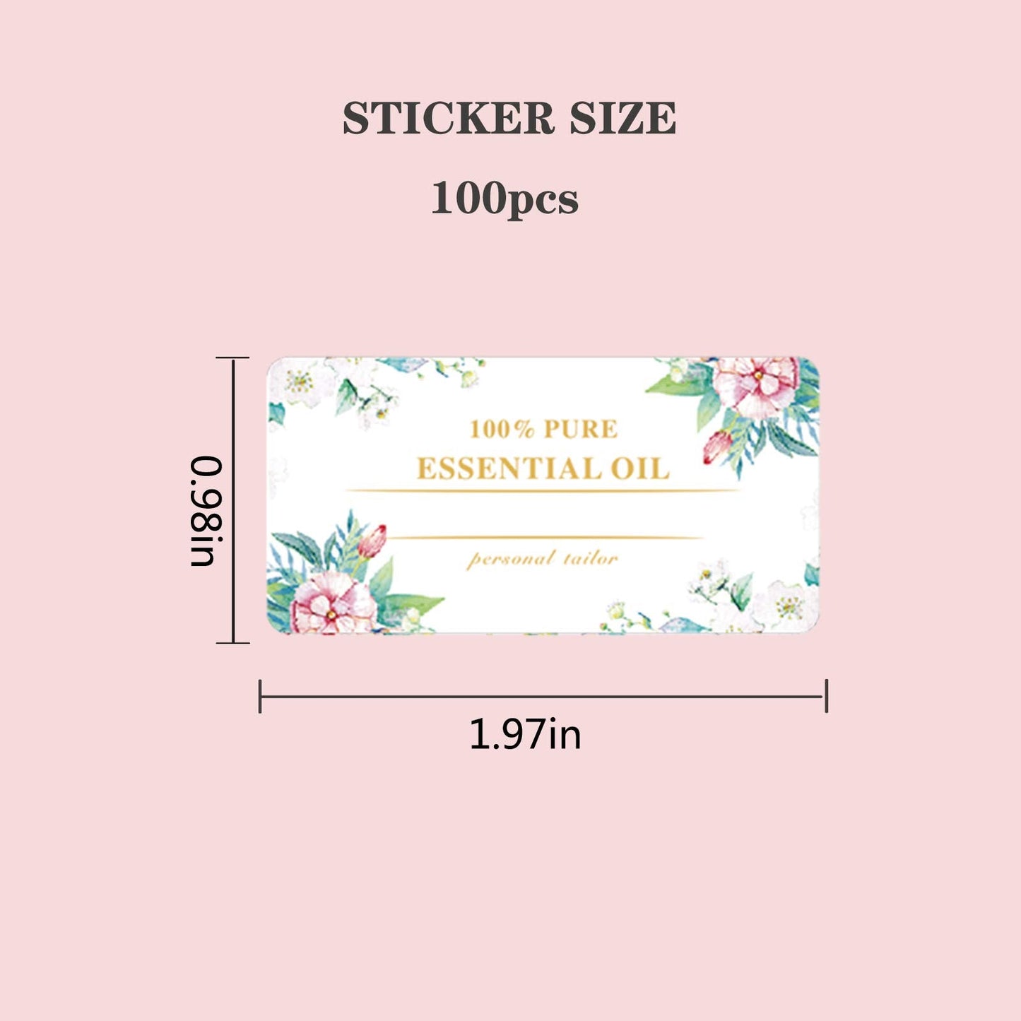 Essential Oil Labels Stickers, Suitable for 5ml 10ml 15ml 20ml 30ml Essential Oils Standard Bottles Waterproof Labels(100 PCS) (large A) Large A