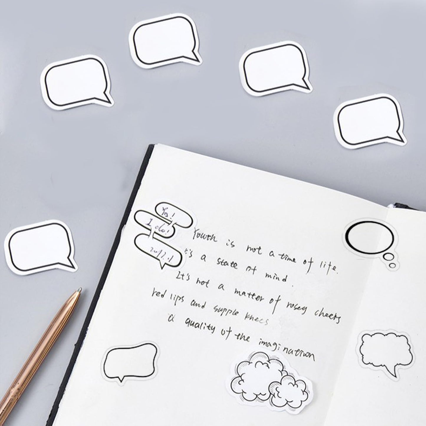 90 PCS Dialog Box Paper Stickers Labels, Cute Label Stickers for Diary, Planner, Scrapbook, Album