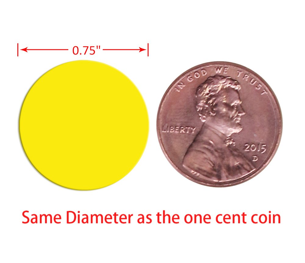 dealzEpic - Round Yellow Color Dot Stickers - Self Adhesive Peel and Stick Paper Label | Inventory/Storage Organizing/Planning Tool - Pack of 15 Sheets