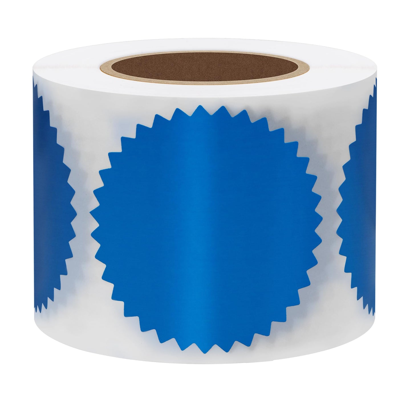 2" Certificate Paper Reward Stickers Embossing Labels with Serrated Edge 300 Stickers, Bright Foil Paper, Blue