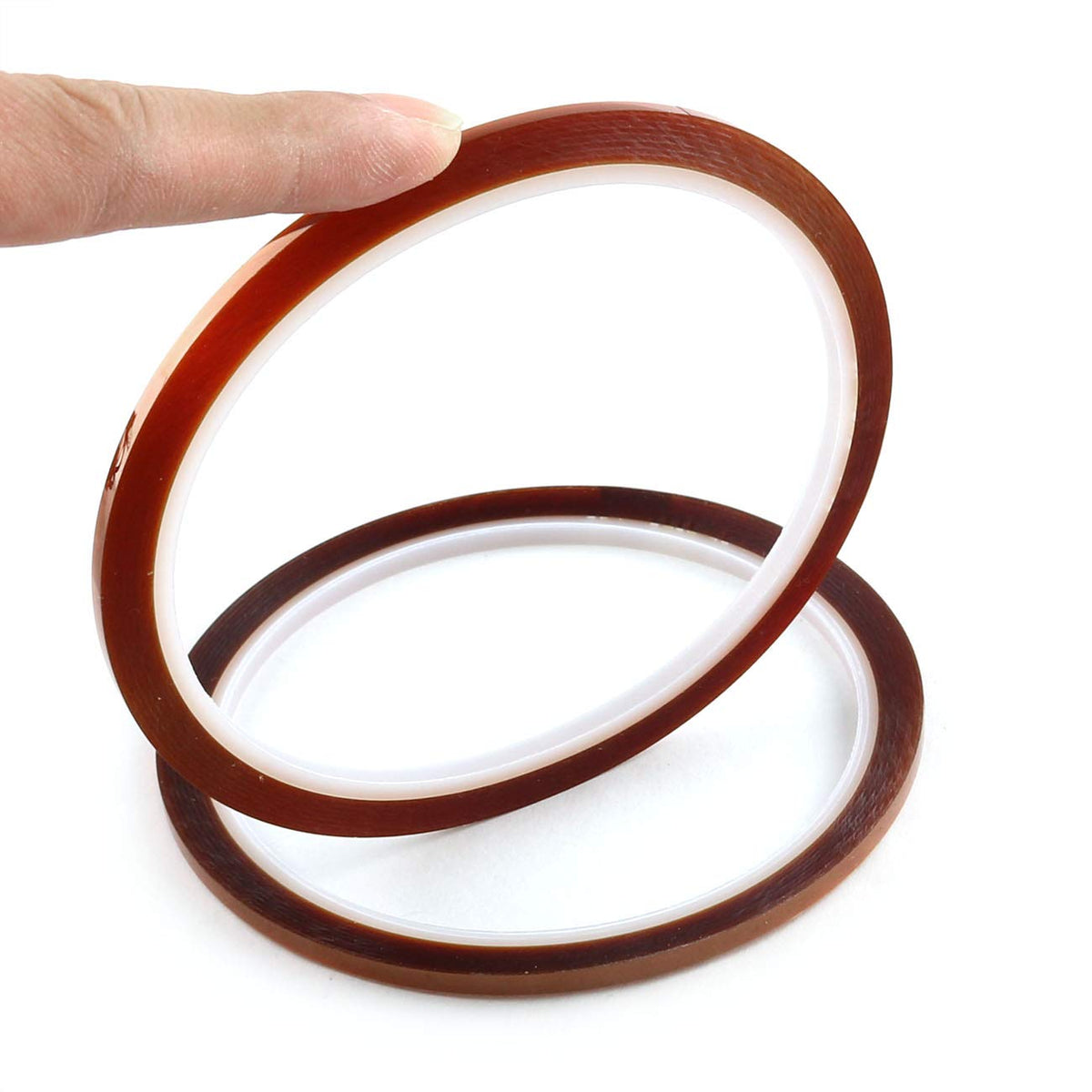 E-outstanding 3pcs 1/8" Tawny Polyimide Single Silicone Adhesive Tape 3mmx33m High Temperature Resistant Tape for Masking, Welding, PCB Gold Finger Protection, Electronic Adhesive Insulation