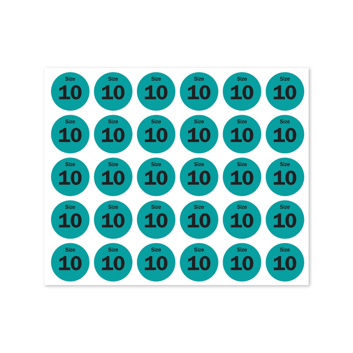 2700 Labels, 0.75 inch, Round - Shoe Size, Shoe Retail Labels, 5 to 13 (No Half-Sizes), Sizing Stickers