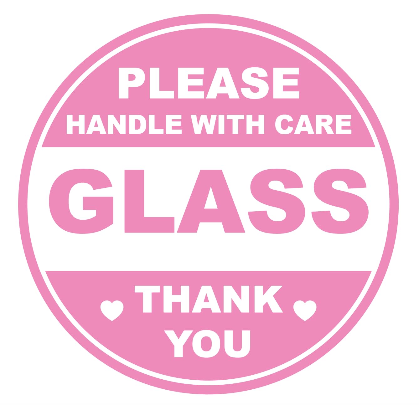 2" 300 PCS Pink Glass Fragile Handle with Love Labels Stickers Shipping Mailing Cartons Envelops Adhesive Labels 50 Sheets