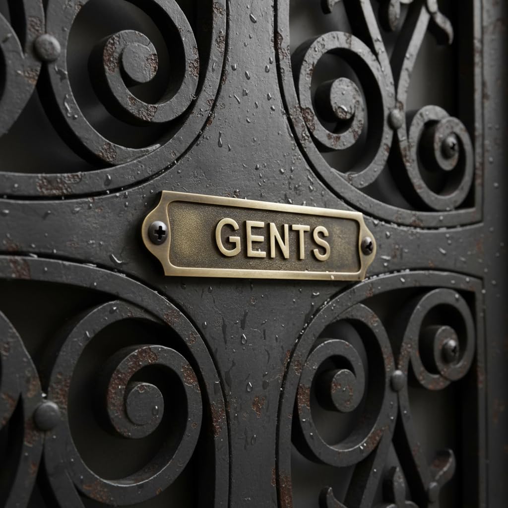 GENTS Antique Vintage Door & Wall Plaque Sign | Classic Raised Lettering Metal Restroom Name Plate with Screws for Home Pub Café Office | 22 x 5 cm | GENTS