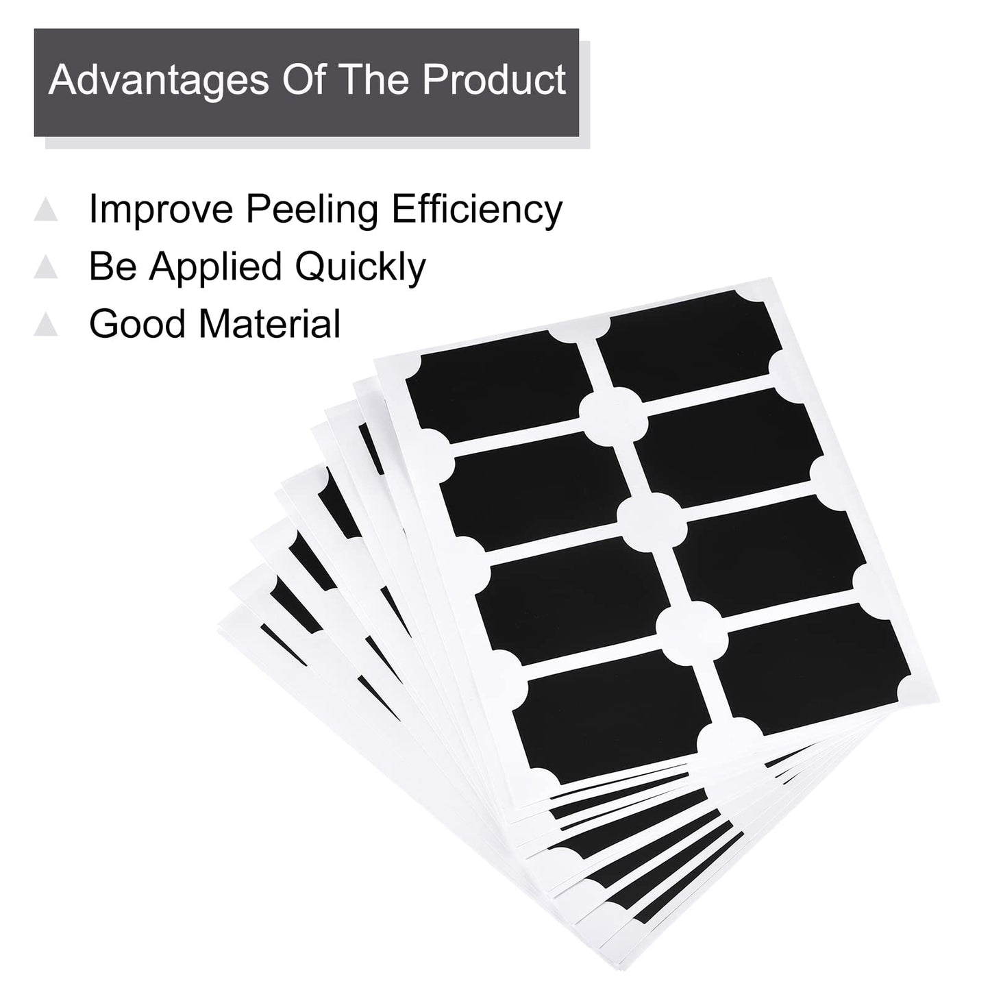 PATIKIL Chalkboard Labels Blackboard Stickers 60x40mm Reusable for Home Kitchen Mason Jar with Chalk Marker, 8 Label Per Sheet, 12 Sheets, Count 96