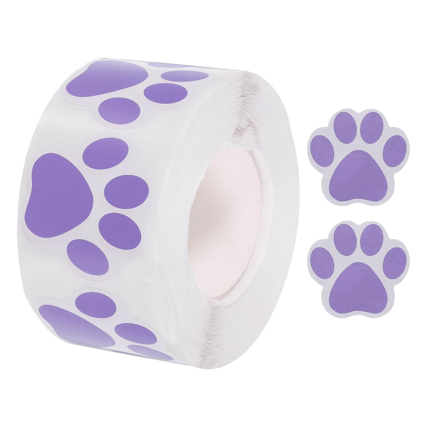 MECCANIXITY Adhesive Label Stickers Purple 600Pcs Paw Prints Stickers 1.5inch Dog Paw Bear Paw Stickers for Children Teacher Fit Crafts Party