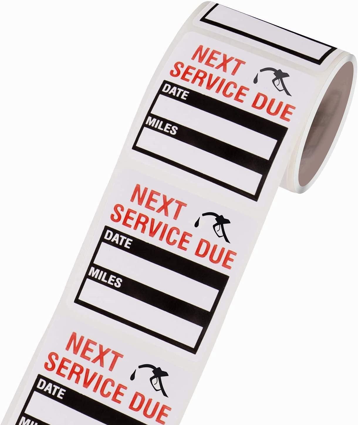 500pcs Oil Change Auto Maintenance Service Due Reminder Stickers Labels 500pcs/Roll Stickers,Easy-Peel with No Residue, Easy to Write On,2x2 Inch, Black