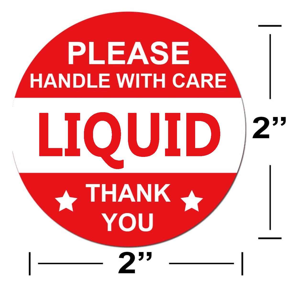 Fragile Liquid Handle with Care Warning Stickers, 2 inch Liquid Shipping Mailing and Packing Warning Labels,Warehouse Pallet Labels (300 Pcs)