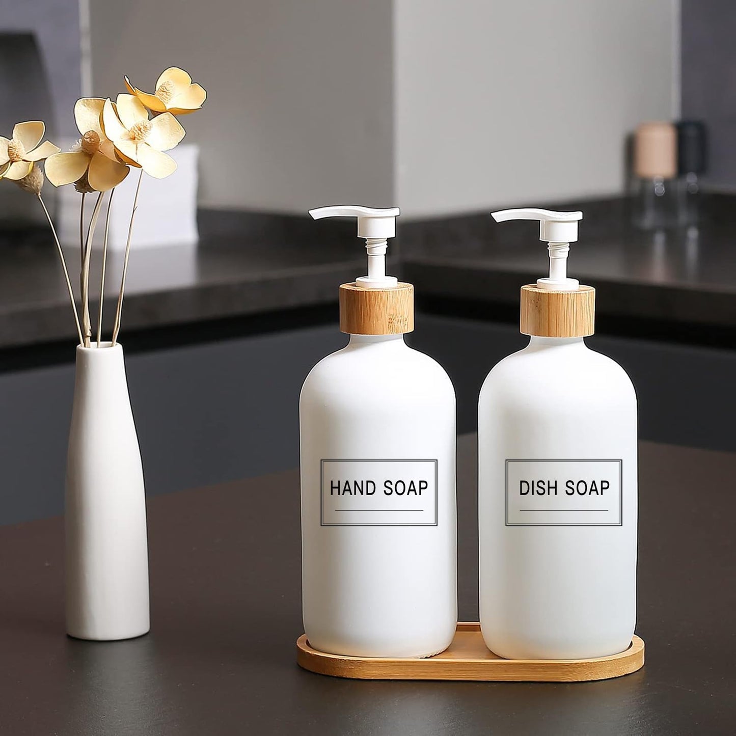 TESWEY 40 PCS Clear Hand Soap and Lotion Labels,Transparent Waterproof Shampoo Conditioner Labels Stickers,Preprinted Bathroom Labels for Soap Dispenser Bottles