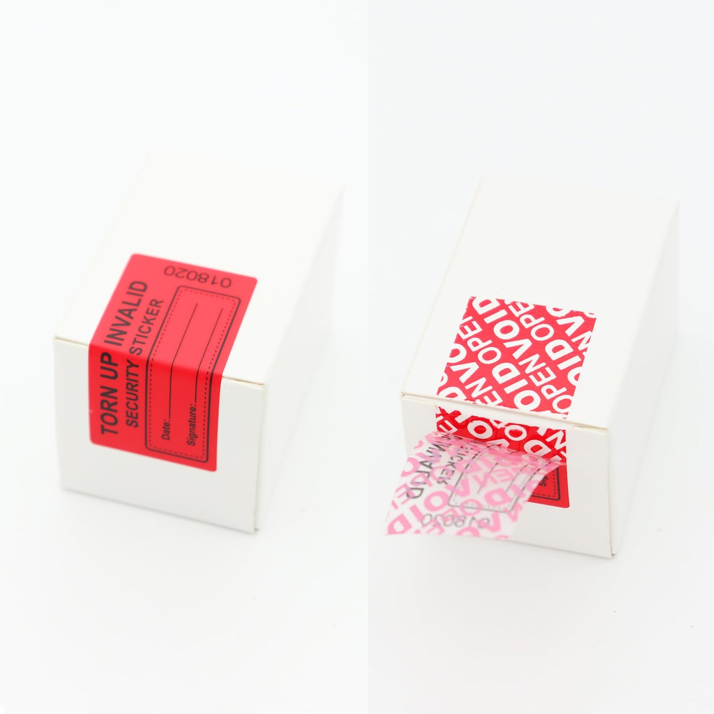 100Pcs Tamper Evident Security Stickers 1x2 inch Red Complete Transfer Tamper Proof Labels Safety Torn up Invalid Seals Tape (Red)