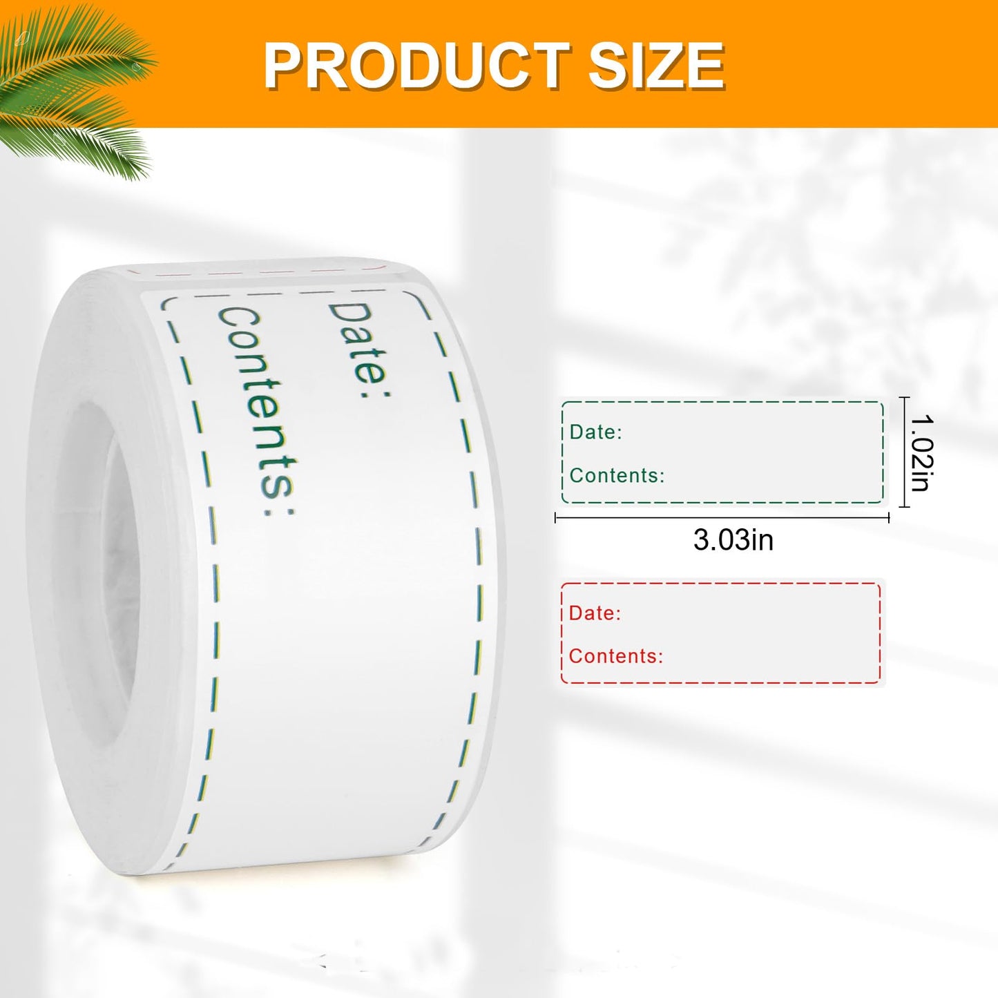 Removable Labels Easy Clean No Residue,Food Containers Labels Roll, Refrigerator Freezer Paper Label.Kitchen Labels (2 Rolls 300 Labels) 2