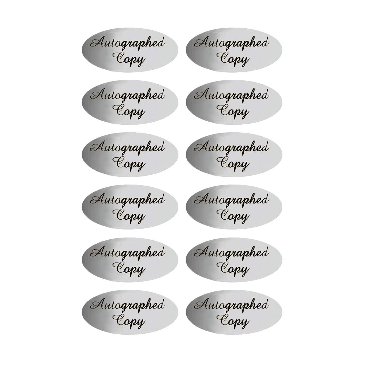'Autographed Copy' Stickers - 1 x 2 Inch Silver Foil Autographed Label Stickers-1008 Labels/Pack