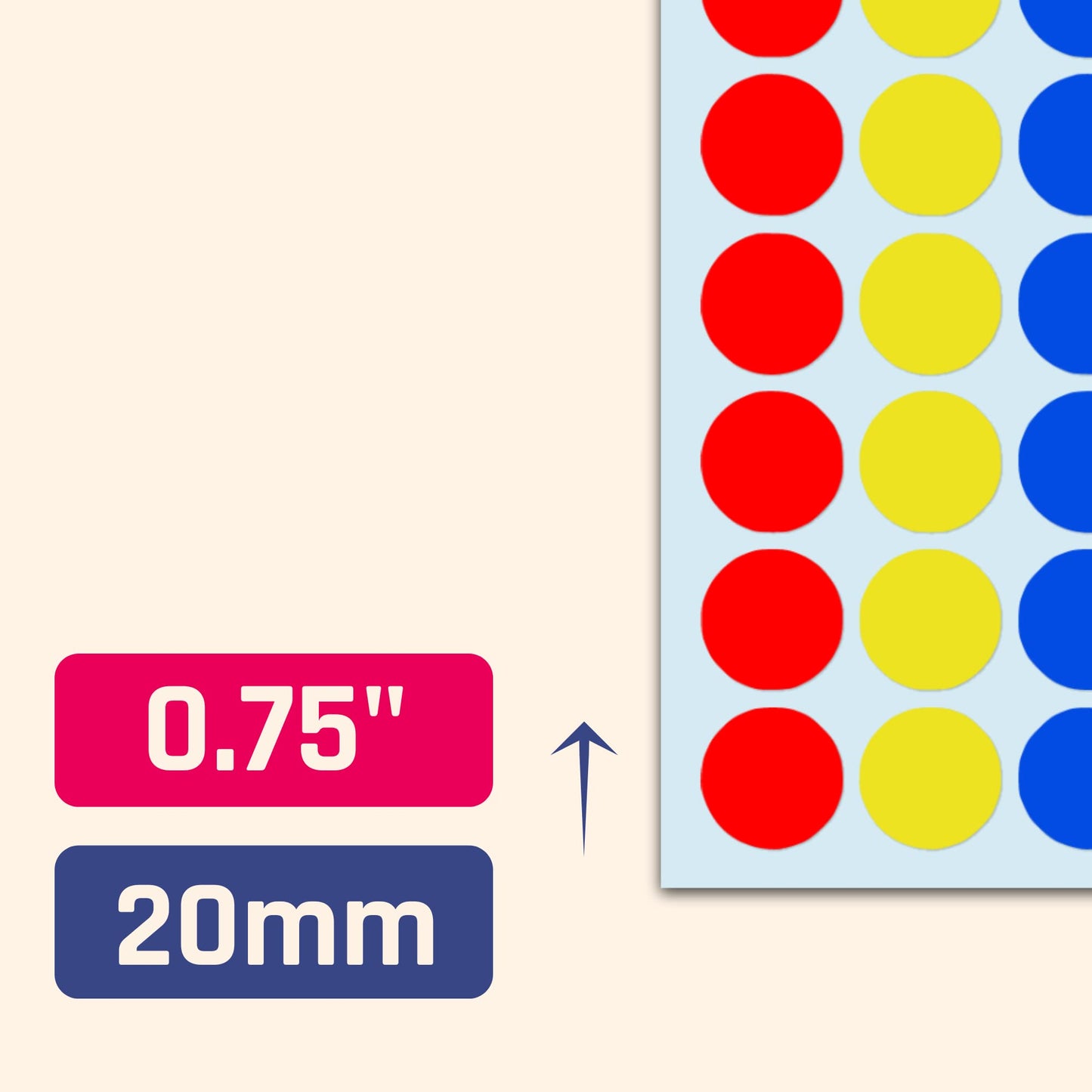 6000 Pack, 3/4" Colored Dot Stickers, Yard Sale Stickers - 8 Colors 6000 Pack