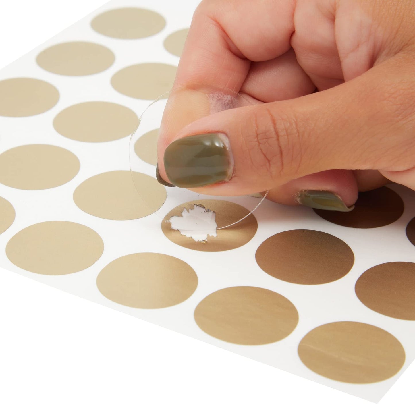 Sustainable Greetings Juvale 510 Pack Scratch-Off Stickers, 1-Inch Round Self-Adhesive, Peel and Stick DIY Labels for Small Business Promotions, Wedding Games, Fundraisers (Gold) - Scratch Off