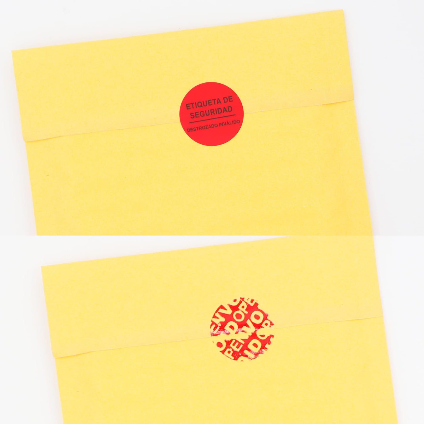 200Pcs Tamper Evident Security Labels Spanish Diameter 1 inch Rounds Red Complete Transfer Tamper Proof Stickers Safety Torn up Invalid Seals Tape (Red)