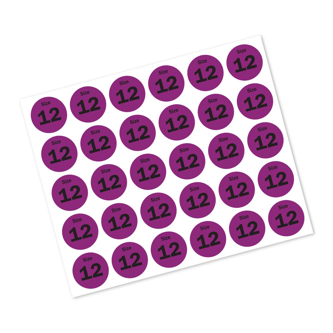 2700 Labels, 0.75 inch, Round - Shoe Size, Shoe Retail Labels, 5 to 13 (No Half-Sizes), Sizing Stickers