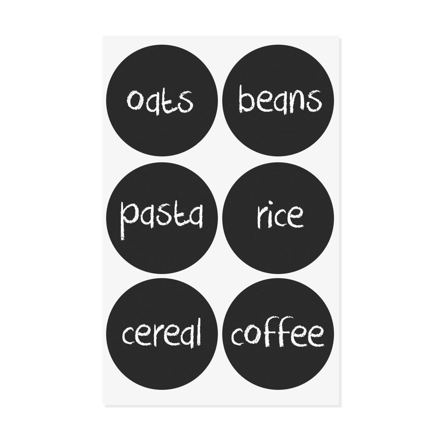 Super Z Outlet Assorted Black Vinyl Plastic Circle Erasable Removable Chalkboard Stickers Organizing Labels (5 Sheets, 34 Stickers)