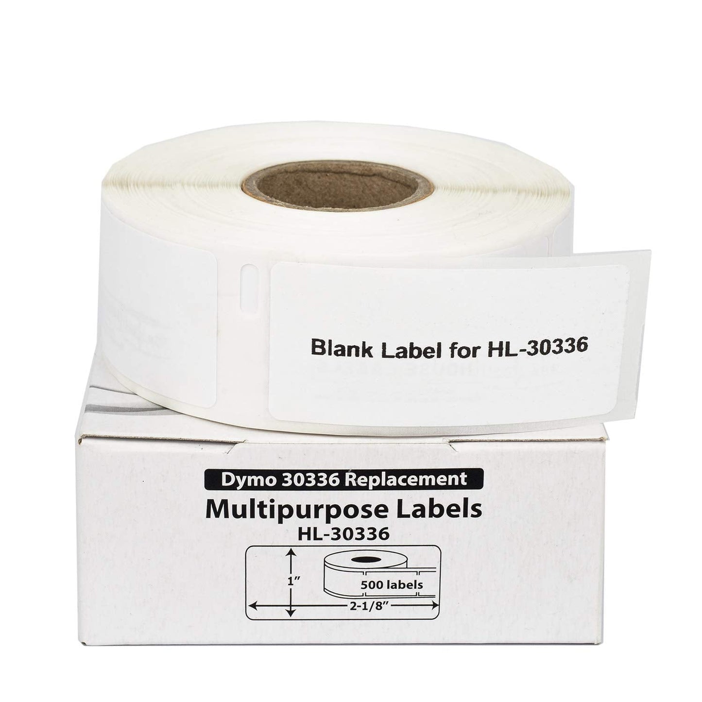 Houselabels 1 x 2-1/8 Inches Dymo-Compatible 30336 Multipurpose Labels, 1 Roll, 500 Labels per Roll , White - HL-30336
