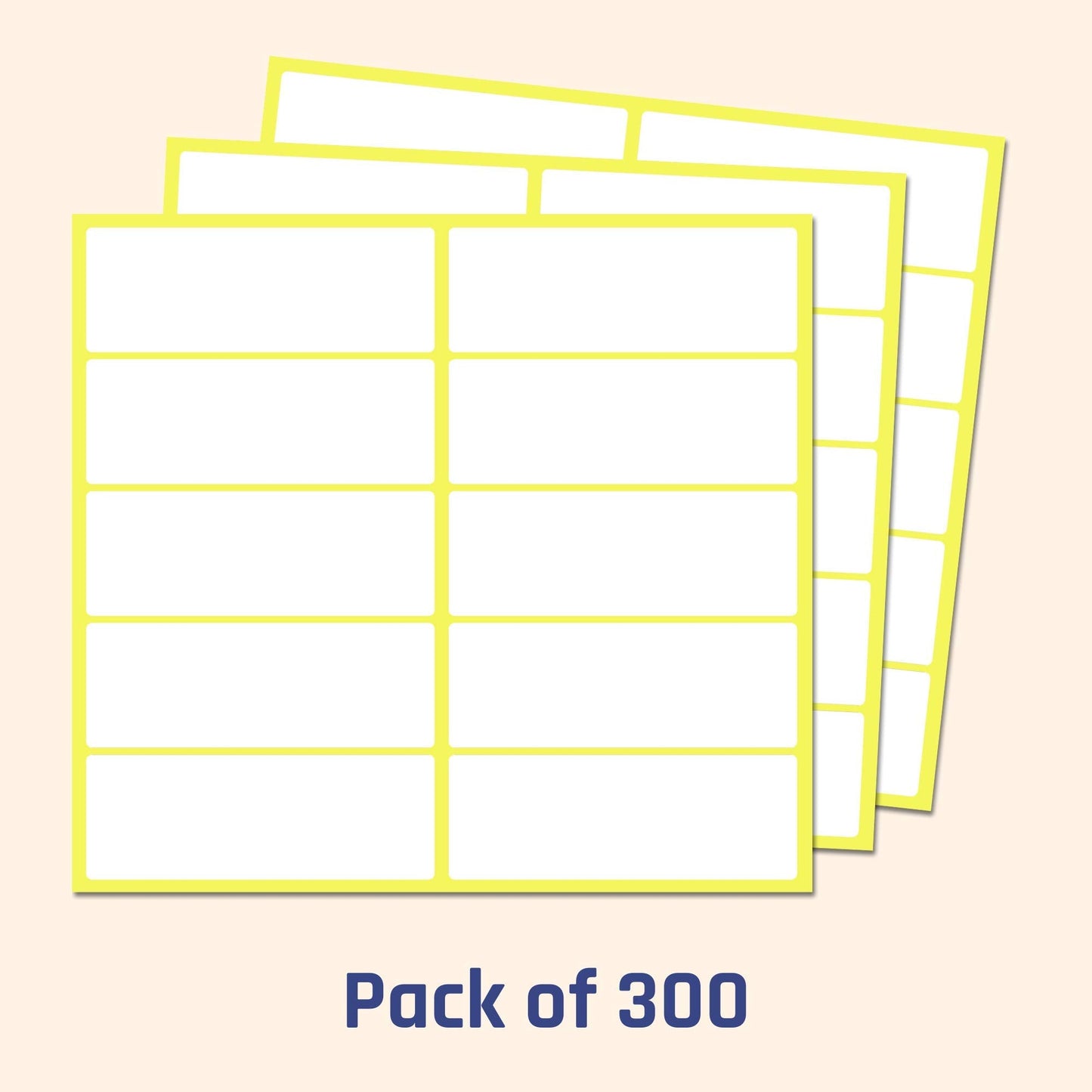 300 Pieces - White Sticky Labels to Write On, Blank Stick On Adhesive Stickers for Labeling - 2.75" x 1" 300 Pieces