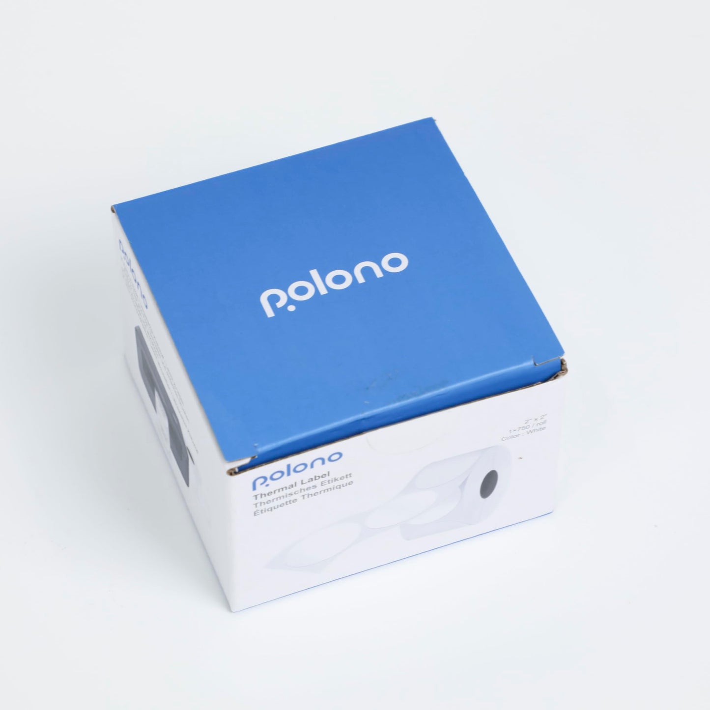 POLONO Genuine 2" White Circle Direct Thermal Labels, Self-Adhesive Thermal Stickers Labels, Thermal Printer Labels for Address, Compatible with POLONO PL80E, PL70E and PL60 Label Printer (750 Labels)