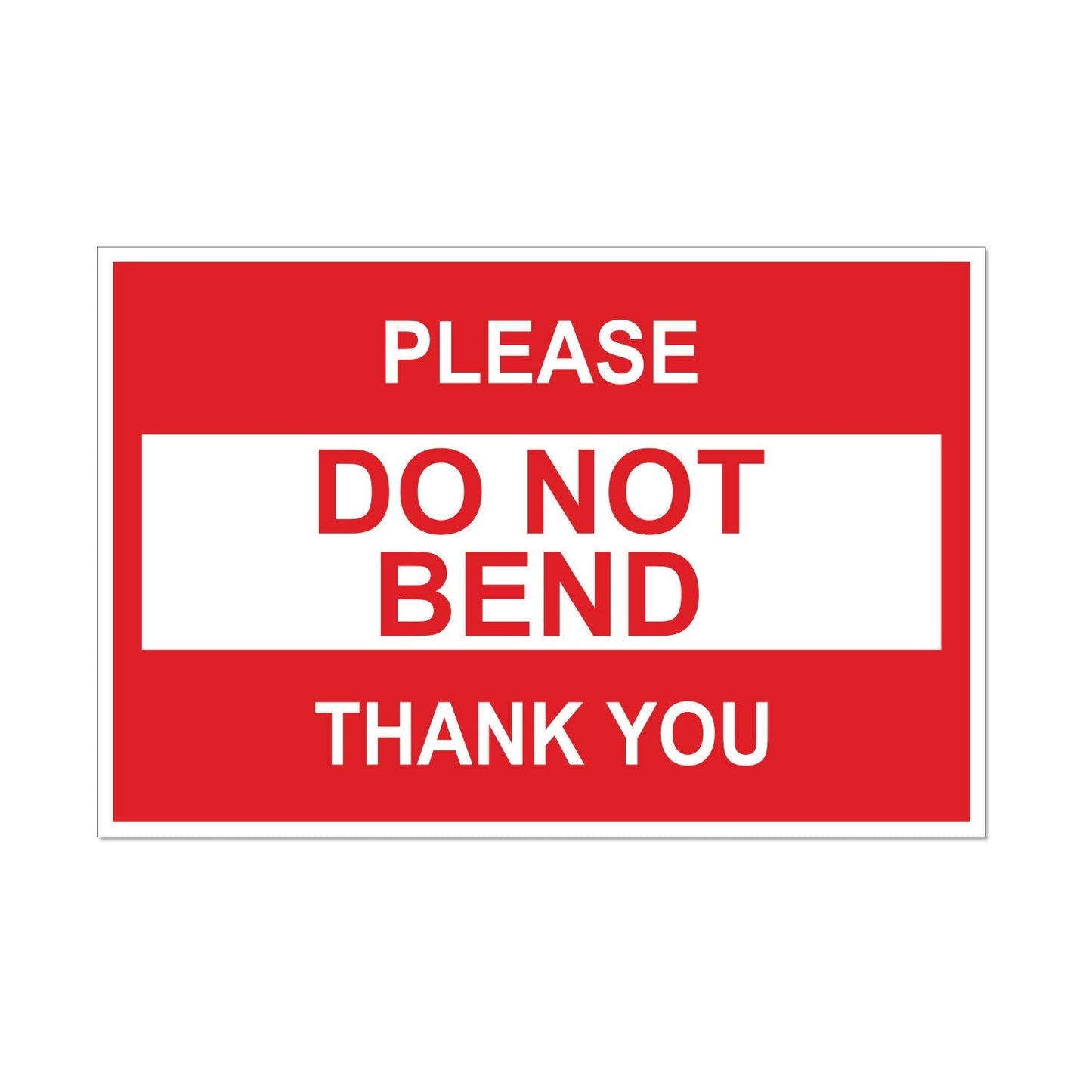1200 Count - Please, DO NOT Bend Sticker Labels, 3 x 2 inch Rectangle Do Not Fold Labels for Handling Instructions, Shipping Warning, Fragile Shipments