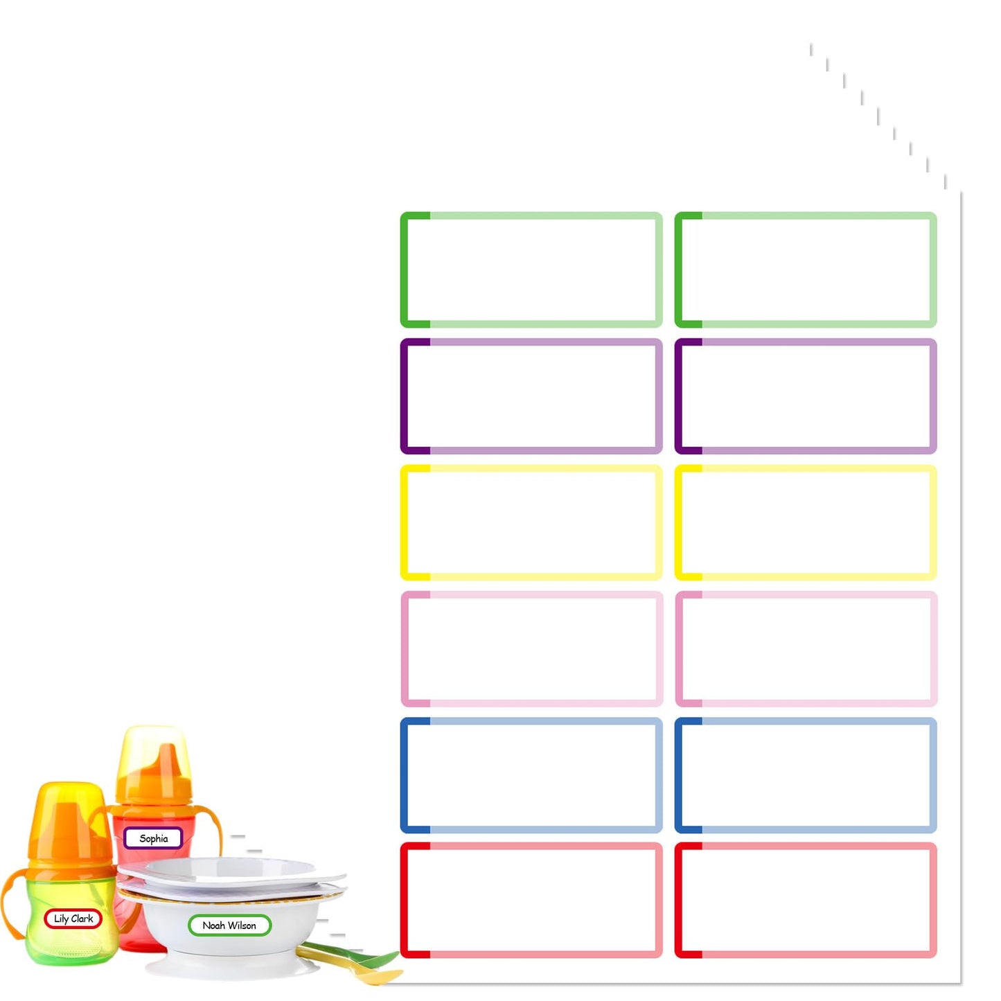 120 Pcs Daycare Labels,Reusable Waterproof Baby Bottle Labels Multipurpose School Name Labels for Kids Water Bottles Lunch Box (120) 120