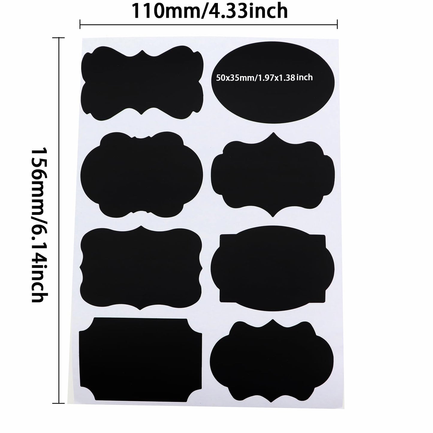 160PCS Black Self Adhesive Chalkboard Stickers Waterproof Spice Label Removable Stickers with 2 White Liquid Chalk Suitable for Food Containers Wedding Decoration Scrapbooking